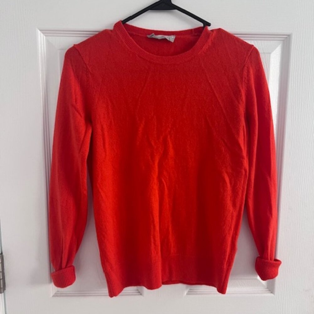 Everlane Classic Cashmere Crew Sweater (Small) in Orange